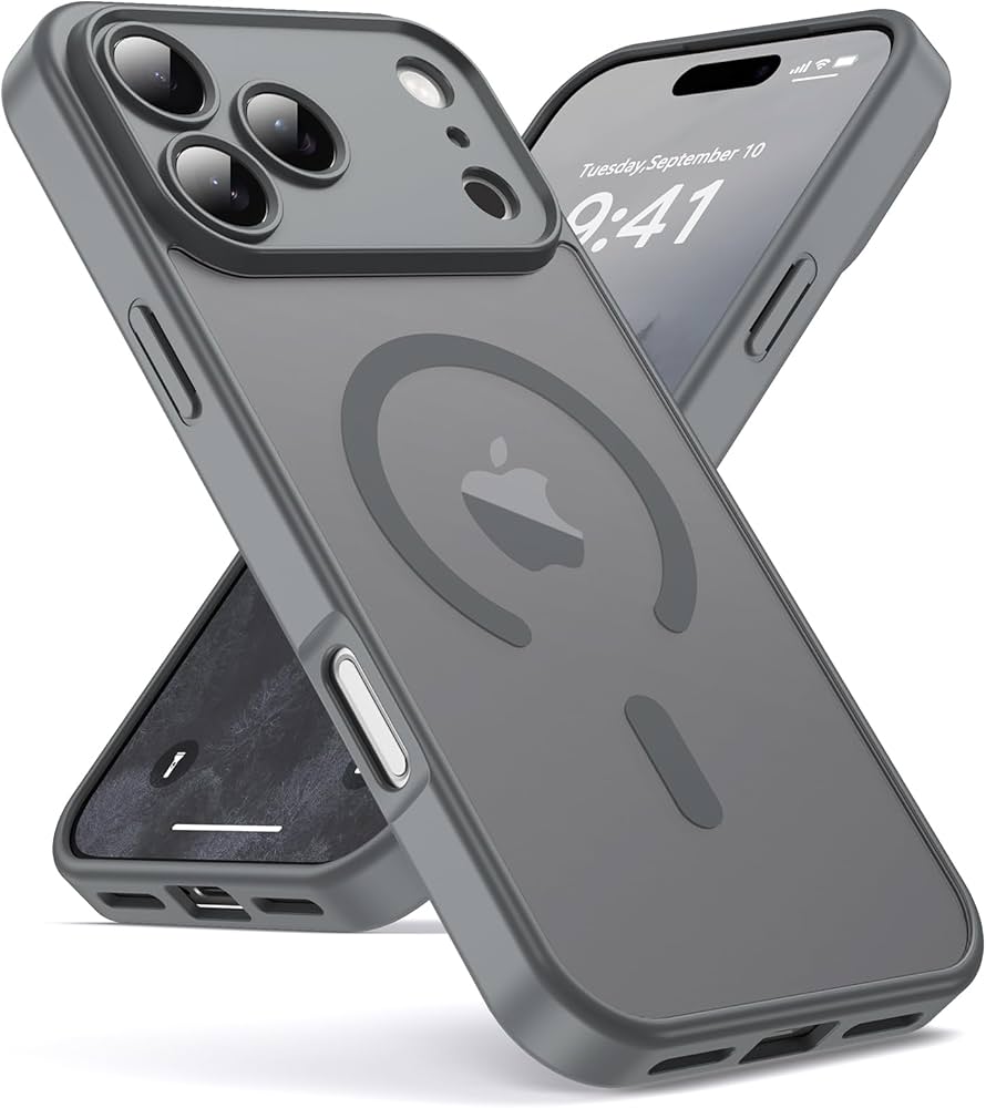 CAPA IPHONE 17 PRO SHARK MAGNETICA CINZA TITANIO - DEVIA