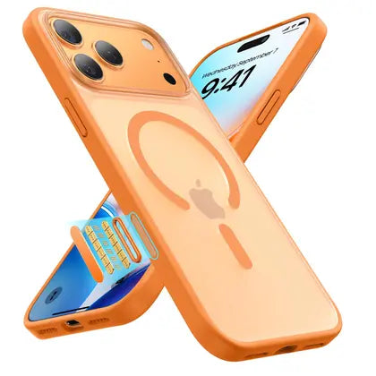 CAPA IPHONE 17 PRO HARD JACKET MAGNETICA LARANJA - DEVIA